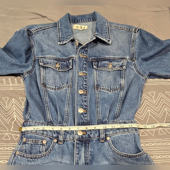 Madewell Denim Wide Leg Coverall Jumpsuit Size 4 - Picture 3 of 8